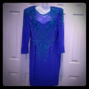 Vintage beaded silk dress, a.j.bari